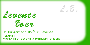 levente boer business card